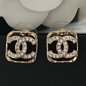 Chanel CC Crystal Earrings